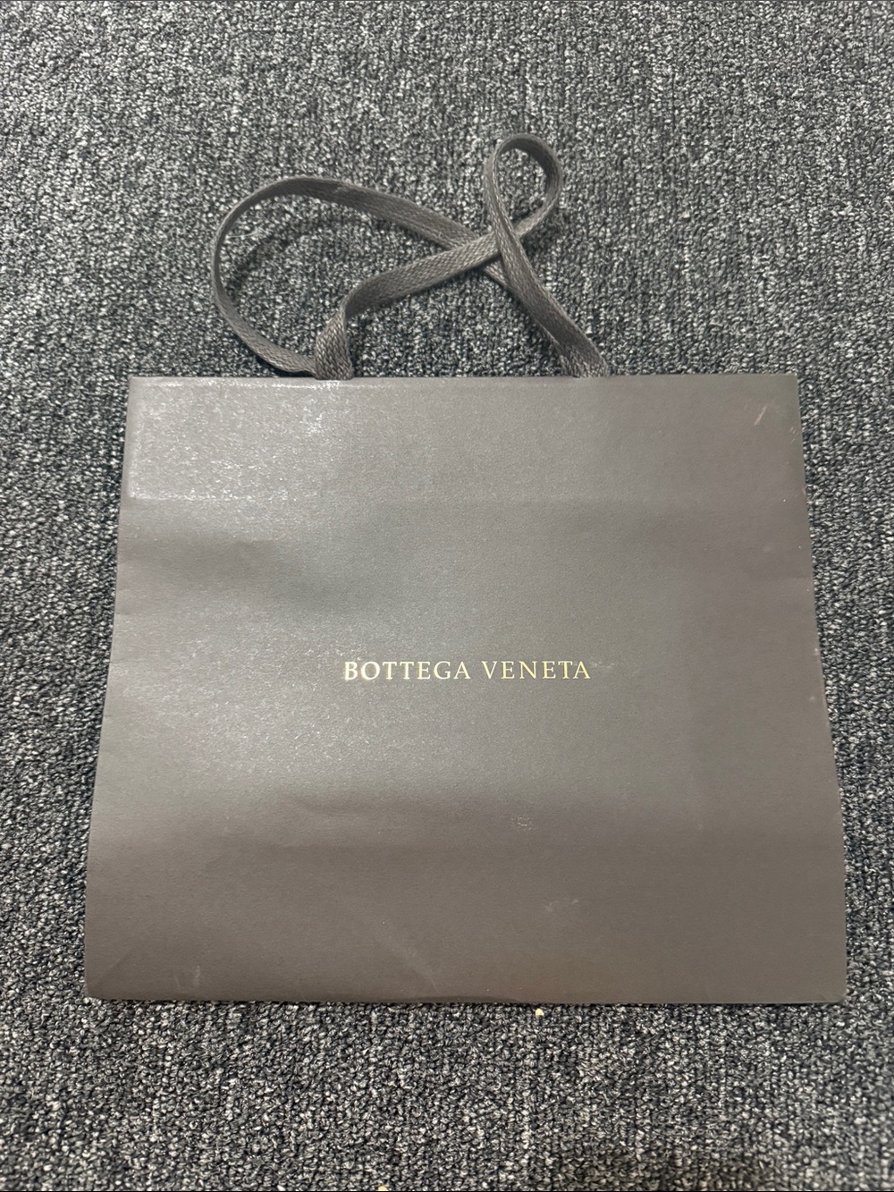 Bottega Veneta Dark Brown Paper Gift Bag with Gold Logo